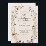 50th Floral Birthday Invitation<br><div class="desc">This stylish & elegant 50th birthday invitation features gorgeous hand-painted watercolor wildflowers arranged as a lovely wreath perfect with an elegant hand-lettered script. Find matching items in the Boho Wildflower Wedding Collection.</div>
