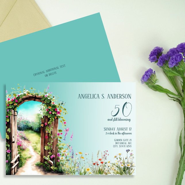 50th Floral garden Birthday  Invitation (Creator Uploaded)