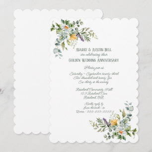 50th Floral Golden Wedding Invitation