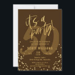 50th Fun Dark Tan and Gold Birthday Party Invitation<br><div class="desc">Fun Dark Tan and Gold 50th Birthday Party Invitation</div>