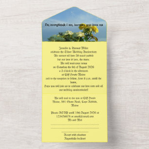 50th gold anniversary wedding invitation  motto