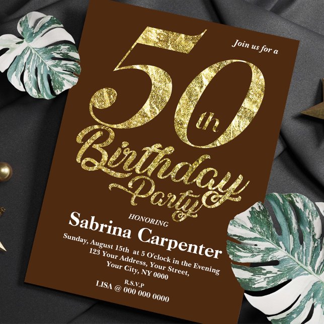 50th Gold Birthday Invitation (Creator Uploaded)
