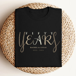 50th Gold Black Wedding Anniversary Gift T-Shirt