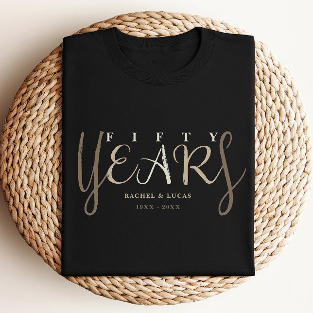 50th Gold Black Wedding Anniversary Gift T-Shirt (Creator Uploaded)