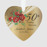50th 💞 Gold Floral Wedding Anniversary