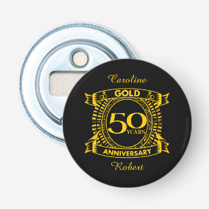 50th Gold Wedding Anniversary Bottle Opener