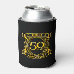 50th Gold Wedding Anniversary Can Cooler