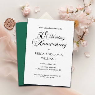 50th Gold Wedding Anniversary Elegant Script Invitation