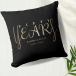 50th Gold Wedding Anniversary Gift Cushion<br><div class="desc">Unique and modern 50th wedding anniversary keepsake throw pillow cushion. Easily personalise and customise by year and name for special friends,  couples,  parents or your husband / wife. Be sure to check out the rest of my collection for more gifting ideas.</div>