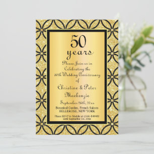50th Gold Wedding Anniversary  Invitation