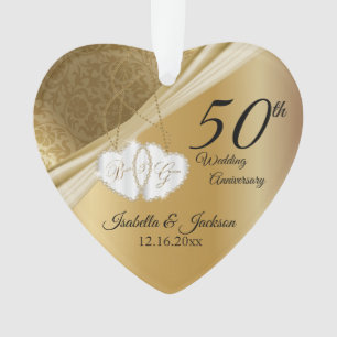 50th Gold Wedding Anniversary 💕 Keepsake Design Ornament