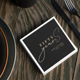 50th Gold Wedding Anniversary Napkin