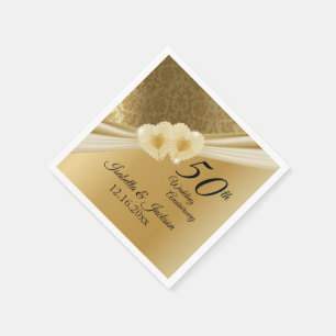 50th Gold Wedding Anniversary Napkin