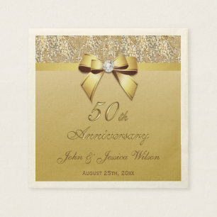 50th Gold Wedding Anniversary Napkin