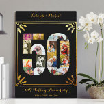 50th Gold Wedding Anniversary Photo Collage Black Canvas Print<br><div class="desc">Create your own unique 50th Wedding Anniversary Photo Collage Canvas with some of your favourite photos from the last 50 years. This elegant black and gold design features a number 50 shaped photo collage with an art deco style frame and ornate script typography. You can personalise the design with your...</div>
