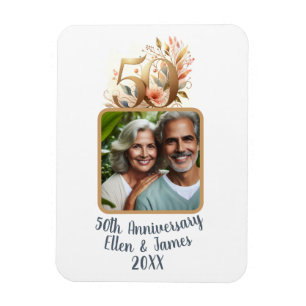 50th Gold Wedding Anniversary Photo Keepsake Magnet