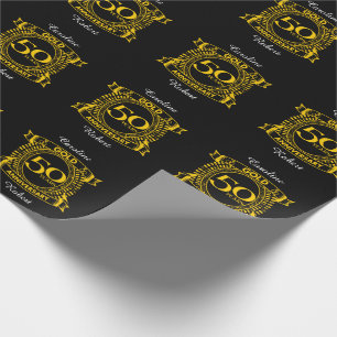 50th Gold Wedding Anniversary Wrapping Paper