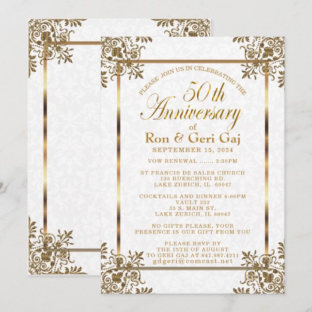 50th Golden Anniversary 2 Invitation (Front/Back)