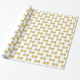 50th Golden Anniversary Birthday Wrapping Paper