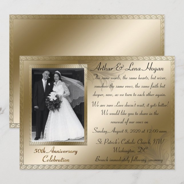 50th Golden Anniversary Celebration Invitation (Front/Back)