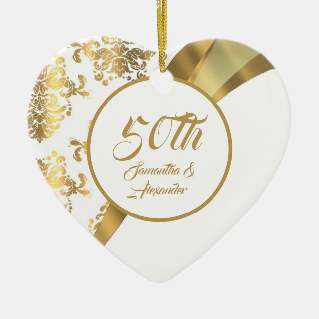 50th Golden Anniversary Ceramic Tree Decoration (Front)