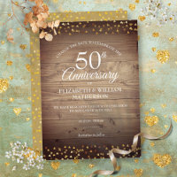 50th Golden Anniversary Change the Date Rustic