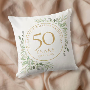 Golden wedding store anniversary cushion