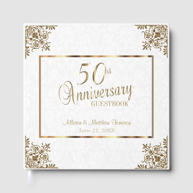 50th Golden Anniversary Design Guest Book (Front)