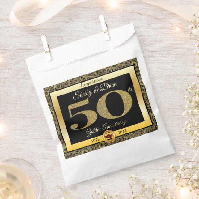 50th Golden Anniversary Favour Bags (Clipped)