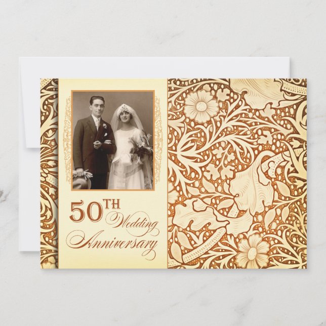 50th golden anniversary invitations with photo (Front)