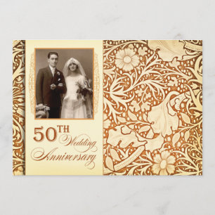 50th golden anniversary invitations with photo