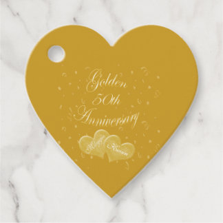 50th Golden Anniversary Personalised Favour Tags