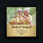 50th Golden Anniversary Photo Gift Box<br><div class="desc">This beautiful lacquered Jewellery or Trinket Box is adorned with our beautiful Wedding Anniversary Collection designs and holds the anniversary couple's photograph, date of their Golden Anniversary and their names. A lovely way to cherish the memories you made celebrating 50 years together. A beautiful gift for the husband to give...</div>