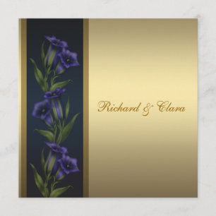 50th Golden Anniversary Purple Gentian Violets Invitation