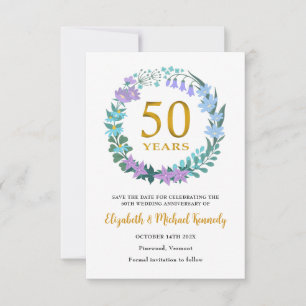 50th Golden Anniversary  Save the Date Card