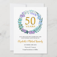 50th Golden Anniversary  Save the Date Card