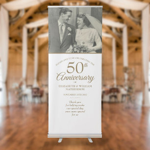 50th Golden Anniversary Wedding Photo Welcome Sign