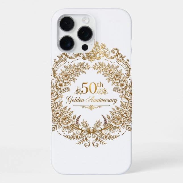 50th Golden iPhone 16 Pro Max Case (Back)