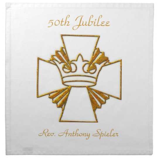 50th Golden Jubilee Priest Ordination Anniversary Napkin Zazzle.co.uk