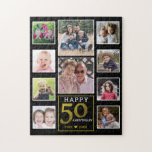 50th Golden Wedding Anniversary 10 Photo Collage Jigsaw Puzzle<br><div class="desc">Unique photo collage jigsaw puzzle personalized for 50th golden wedding anniversary. Make your parents and family happy with this custom photo collage puzzle.</div>