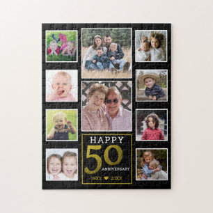 50th Golden Wedding Anniversary 10 Photo Collage Jigsaw Puzzle