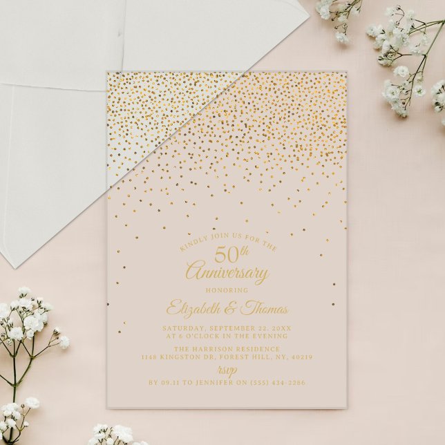 50th Golden Wedding Anniversary Acrylic Invitations (Creator Uploaded)