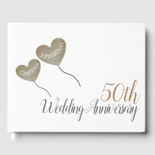 50th Golden Wedding Anniversary balloon Guest Book