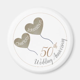 50th Golden Wedding Anniversary balloon Magnet