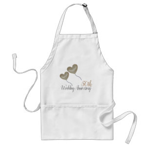 50th Golden Wedding Anniversary balloon Standard Apron