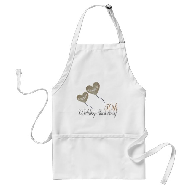 50th Golden Wedding Anniversary balloon Standard Apron (Front)