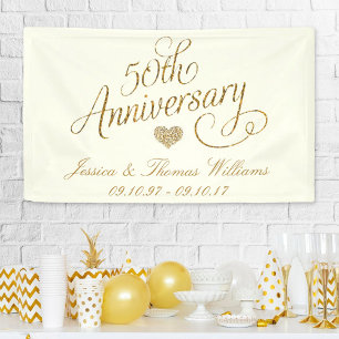 50th Golden Wedding Anniversary Banner