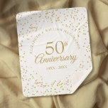 50th Golden Wedding Anniversary Chic Gold Confetti Sherpa Blanket<br><div class="desc">Personalise with your special fifty years golden anniversary details in chic gold typography and delicate gold dust confetti. Designed by Thisisnotme©</div>