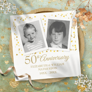 50th Golden Wedding Anniversary Childhood Photos Napkin