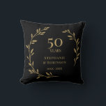 50th Golden Wedding Anniversary  Cushion<br><div class="desc">Celebrate your wedding anniversary in style with this elegant pillow. Personalise this keepsake pillow with your anniversary date and names. Perfect gift for the special couple. Easy to customise. Congratulations!</div>